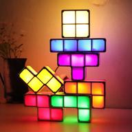 veeki stackable led night light for kids: 7 colors 3d puzzles lamp with usb charger логотип