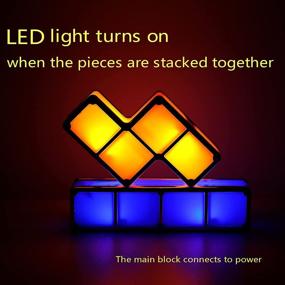 img 3 attached to VEEKI Stackable LED Night Light for Kids: 7 Colors 3D Puzzles Lamp with USB Charger