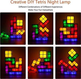 img 2 attached to VEEKI Stackable LED Night Light for Kids: 7 Colors 3D Puzzles Lamp with USB Charger