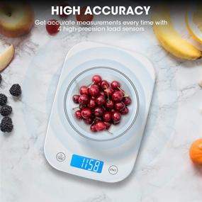 img 2 attached to 🎛️ Nicewell Food Scale - 22lb/10kg White Kitchen Scale for Baking and Cooking, Precisely Weighs in Grams and Ounces with 0.1oz/1g Resolution, Stylish and Water-Resistant Panel