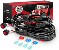 🔌 dt moto nilight 2pcs 16awg led light bar wiring harness kit: off road lights power relay with on/off switch, 12v, blade fuse, led work light - 2 years warranty logo