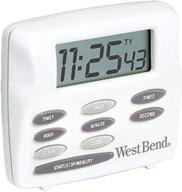 ⏰ white west bend easy-to-read digital magnetic kitchen timer with large display and electronic alarm - one size logo