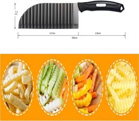 img 1 attached to Crinkle Potato Cutter - Stainless Steel French Fries 🍟 Slicer Handheld Chipper for Home Kitchen - Wavy Blade Cutting Tool