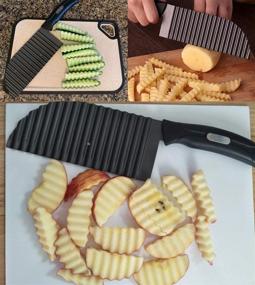 img 2 attached to Crinkle Potato Cutter - Stainless Steel French Fries 🍟 Slicer Handheld Chipper for Home Kitchen - Wavy Blade Cutting Tool