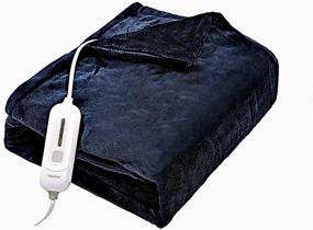 img 3 attached to 🔌 Vagueior Electric Heated Blanket Full Size 72'' x 84'' - Extra-Warm Lightweight Cozy Luxury Bed Blanket - 3 Heating Levels, Auto-Off, Machine Washable - ETL Certified - Blue