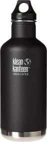 img 3 attached to Klean Kanteen Classic Insulated Stainless Steel Water Bottle - 32oz - Shale Black - Klean Coat, Leak Proof Loop Cap