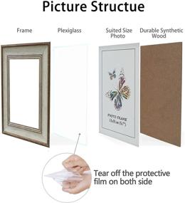 img 3 attached to 🖼️ Farmhouse Rustic Picture Frame Sets - 3 Pack of 6x8 Inch Distressed Frames with Plexiglass for Wall or Tabletop Display