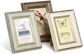 img 4 attached to 🖼️ Farmhouse Rustic Picture Frame Sets - 3 Pack of 6x8 Inch Distressed Frames with Plexiglass for Wall or Tabletop Display