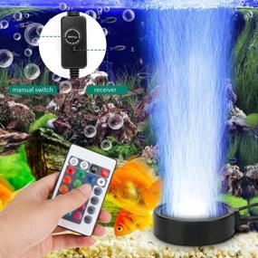 img 3 attached to 🐠 Top-rated LED Fish Tank Bubbler Light, Remote Controlled Aquariums Air Stone Disk Lamp with 16 Color Changing, 4 Lighting Effects for Fish Tanks and Fish Ponds - Boost Your Aquarium with the Number-one Aquarium Bubble Light