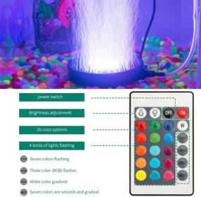 img 2 attached to 🐠 Top-rated LED Fish Tank Bubbler Light, Remote Controlled Aquariums Air Stone Disk Lamp with 16 Color Changing, 4 Lighting Effects for Fish Tanks and Fish Ponds - Boost Your Aquarium with the Number-one Aquarium Bubble Light