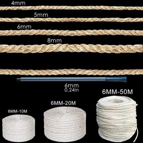 img 3 attached to 🐱 O'woda Cat Natural Sisal Rope for Cat Scratching Post Replacement - 1/4 inch Diameter - Ideal for Repairing, Recovering, or DIY Scratcher - Premium Hemp Rope for Cat Tree and Tower