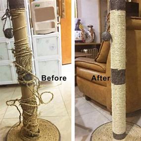 img 2 attached to 🐱 O'woda Cat Natural Sisal Rope for Cat Scratching Post Replacement - 1/4 inch Diameter - Ideal for Repairing, Recovering, or DIY Scratcher - Premium Hemp Rope for Cat Tree and Tower