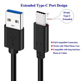 img 3 attached to 🔌 UNIDOPRO 2-Pack 3FT 10mm Extended Tip USB-C Data Sync Fast Charger Cable (USB 3.0 A to Type C 3.1) for BlackView/AGM/CAT/Cubot/Doogee/Oukitel/Ulefone Rugged Phone or Case with Deep Recessed Port