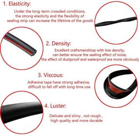 img 1 attached to ESUPPORT 16ft 5M Black U-Shaped Car Door 🚗 Molding Rubber Scratch Protector Strip Edge Guard Trim Seal