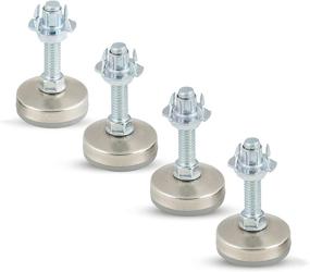 img 4 attached to 🪑 Table, Chair, and Cabinet Leveling Feet Kit with 5/16-18 Inch Tread Size, 1 3/8 Inch Non-Skid Base Diameter, includes Jam Nuts and 4 Prong T-Nuts - Furniture Leveler and Tee Nut Set