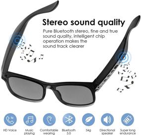 img 1 attached to GELETE A12Pro-Black: Smart Audio Glasses with Bluetooth, Open Ear Music & Hands-Free Calling, Polarized Lenses, IPX4 Waterproof for Men & Women