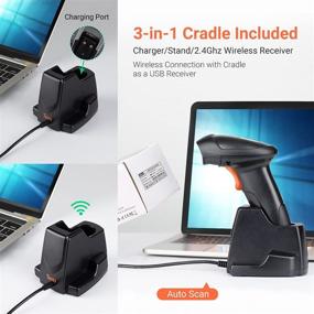 img 3 attached to 📲 Tera Wireless Barcode Scanner: Fast and Precise Handheld Bar Code Reader with USB Cradle Charging Base for 1D Automatic Sensing