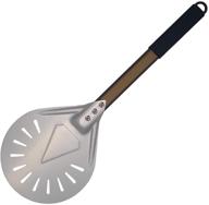 8 inch small aluminum perforated pizza peel round - pizza turning paddle with metal handle, ideal oven accessory for pizza making logo