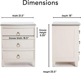 img 3 attached to Finch Charleston Nightstand Farmhouse CreamWhite