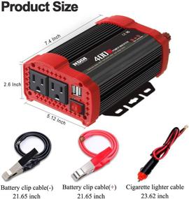img 3 attached to 🚗 400W Car Power Inverter, NDDI DC 12V to 110V AC Converter with 2 Charger Outlets, Dual 3.1A USB Ports, and Cigarette Lighter Socket Adapter