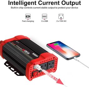 img 1 attached to 🚗 400W Car Power Inverter, NDDI DC 12V to 110V AC Converter with 2 Charger Outlets, Dual 3.1A USB Ports, and Cigarette Lighter Socket Adapter