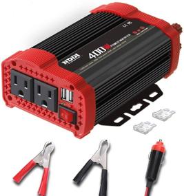 img 4 attached to 🚗 400W Car Power Inverter, NDDI DC 12V to 110V AC Converter with 2 Charger Outlets, Dual 3.1A USB Ports, and Cigarette Lighter Socket Adapter
