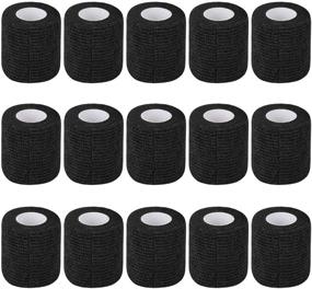 img 2 attached to 🏋️ KISEER 15 Pack 2” x 5 Yards Self Adhesive Bandage: Flexible & Breathable Cohesive Wrap Rolls for Sports, Wrist, Ankle – Black