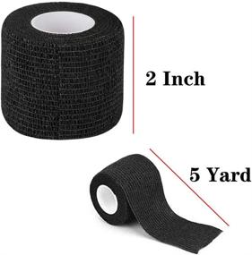 img 1 attached to 🏋️ KISEER 15 Pack 2” x 5 Yards Self Adhesive Bandage: Flexible & Breathable Cohesive Wrap Rolls for Sports, Wrist, Ankle – Black