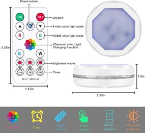 img 1 attached to 🔆 6 Pack of CFORWARD Wireless LED Puck Lights with Remote - Dimmable RGB Under Cabinet Lighting, Battery Operated Closet Light, Under Counter Lighting