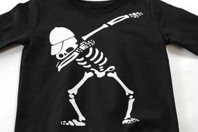 img 1 attached to 🎃 Halloween Skeleton Sweatshirts for Toddler Boys and Girls - Glow in The Dark Pumpkin Shirts Tops, ages 2-7 Years