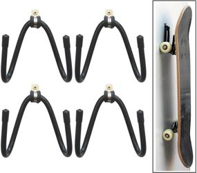 img 4 attached to 🛹 YYST Skateboard Wall Mount Rack Storage Display - 4 Pack - Hardware Included - No Board - W Style