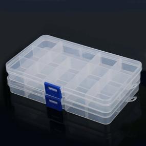 img 3 attached to 🔧 Efficiently Organize with RilexAwhile 15-Slot Detachable Plastic Component Storage Cases Boxes (2pcs)