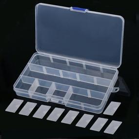 img 1 attached to 🔧 Efficiently Organize with RilexAwhile 15-Slot Detachable Plastic Component Storage Cases Boxes (2pcs)