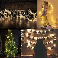 📸 33ft photo clips string lights, 100 led fairy string lights with clips, 8 modes usb & battery powered decor lights for hanging pictures - includes 20 digital cards логотип