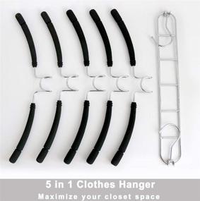 img 3 attached to 👕 KingWen 5-Tier Blouse Tree Hangers with Non-Slip Foam Padding, Space-Saving Clothing Rack | Metal Shirt Hangers - Detachable Closet Organizer (2 Pack)