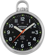 ⌚ stylish and reliable: gotham stainless analog quartz gwc14109sb watch logo