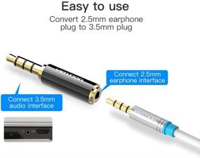 img 2 attached to 🎧 2-Pack Vention Gold-Plated 2.5mm Female to 3.5mm Male Stereo Audio Headphone Adapter Connector – Full Metal, Supports MIC Function