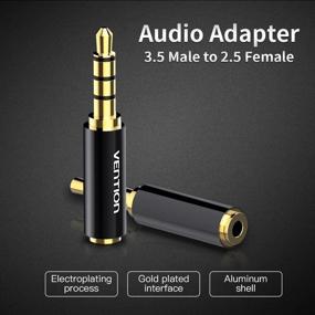 img 3 attached to 🎧 2-Pack Vention Gold-Plated 2.5mm Female to 3.5mm Male Stereo Audio Headphone Adapter Connector – Full Metal, Supports MIC Function