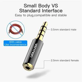 img 1 attached to 🎧 2-Pack Vention Gold-Plated 2.5mm Female to 3.5mm Male Stereo Audio Headphone Adapter Connector – Full Metal, Supports MIC Function