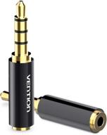 🎧 2-pack vention gold-plated 2.5mm female to 3.5mm male stereo audio headphone adapter connector – full metal, supports mic function logo