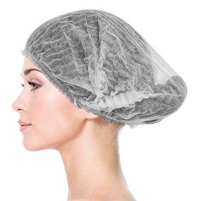 img 1 attached to 🧢 100 Pcs Disposable Bouffant Caps - 21inches Hair Net for Food Service & Sleeping - Elastic Dust Cap (White)