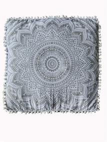 img 4 attached to Mandala Barmeri Meditation Decorative Bohemian Bedding for Decorative Pillows, Inserts & Covers