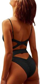 img 1 attached to QINSEN Womens Spaghetti Monokini Swimwear