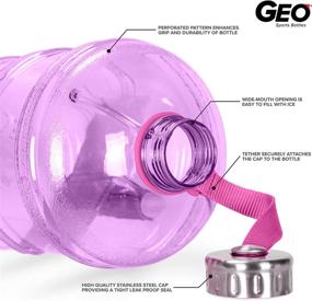 img 2 attached to 💜 Geo Sports Bottles 1 Gallon - BPA Free, Leakproof Water Jug with Handle - Purple