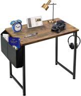 🖥️ rustic computer table desk for small spaces - perfect for home office, bedroom, school work - 30 31 inch compact pc workstation logo