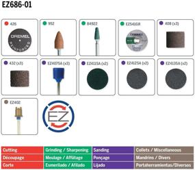 img 3 attached to 🔧 Набор насадок для шлифовки и шлифовки Dremel EZ686-01 EZ Lock - идеально подходит для детальной шлифовки, заточки и многого другого