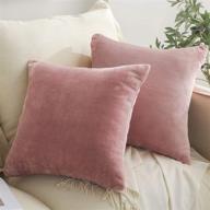 🎀 exclusive 2-pack soft fleece throw pillow covers 18x18 inch, decorative square pillow case for couch/sofa/bed/car-45x45 cm, pink логотип