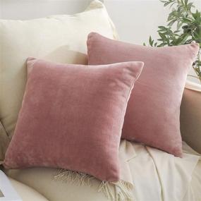 img 4 attached to 🎀 Exclusive 2-Pack Soft Fleece Throw Pillow Covers 18x18 Inch, Decorative Square Pillow Case for Couch/Sofa/Bed/Car-45x45 cm, Pink