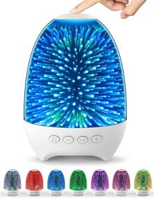 img 4 attached to 🌙 Enhance Your Night with Aiscool Night Light Bluetooth Speaker: 3D Glass Touch Control Bedside Table Lamp, 7-Color LED Portable Wireless Speaker – Perfect Rechargeable Table Lamp and Best Gift for Adults, Teens, Kids, Boys, and Girls!