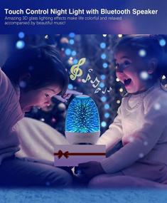 img 3 attached to 🌙 Enhance Your Night with Aiscool Night Light Bluetooth Speaker: 3D Glass Touch Control Bedside Table Lamp, 7-Color LED Portable Wireless Speaker – Perfect Rechargeable Table Lamp and Best Gift for Adults, Teens, Kids, Boys, and Girls!